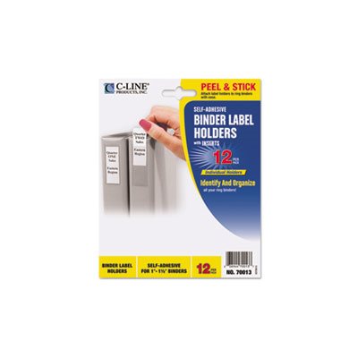 C-Line Self-Adhesive Ring Binder Label Holder, Clear, 1.75 x 3.25