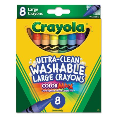 CRAYONS, ULTRA-CLEAN WASHABLE LARGE 8 COLORS / BOX