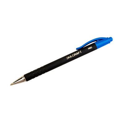 PEN, BALLPOINT, RETRACTABLE, EZGRIP RUBBER, MEDIUM, BLUE INK, ABILITYONE, DOZEN