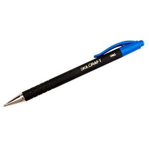 PEN, BALLPOINT, RETRACTABLE, EZGRIP RUBBER, MEDIUM, BLUE INK, ABILITYONE, DOZEN