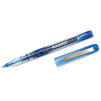 PEN, ROLLERBALL, STICK, LIQUID MAGNUS, .5MM, BLUE, ABILITYONE, DOZEN