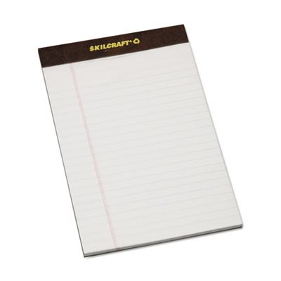 WRITING PAD, LEGAL PAD, 5" X 8", DOUBLED LINE MARGIN RULED, WHITE, 50 SHEETS, DOZEN