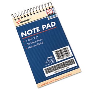 PAD, MINI MEMO, NARROW RULE, 3.25" X 5.5", WHITE, 50 SHEETS, DOZEN