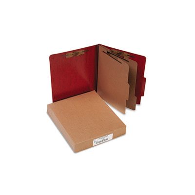 FOLDER, CLASSIFICATION, 20-Pt PRESSTEX, LETTER, 6-SECTION, RED, 10 / BOX