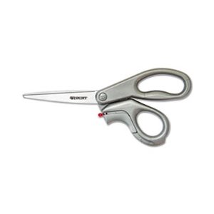 SCISSORS, EZ-OPEN SCISSORS AND BOX CUTTER, 8" LONG, GRAY