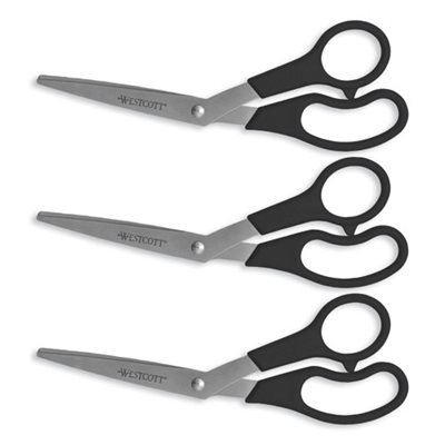 SHEARS, STAINLESS STEEL, VALUE LINE, 8" LONG, 3 / PACK