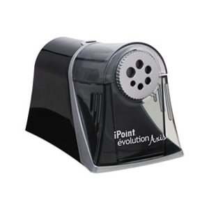 PENCIL SHARPENER, EVOLUTION AXIS, BLACK / SILVER, 5"w x 7.5"d x 7.25" h