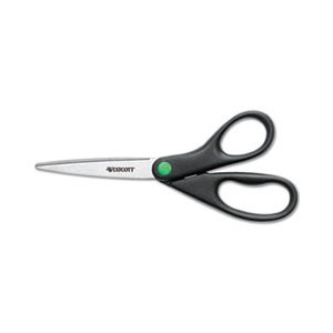 SCISSORS, KleenEarth, Recycled, Stainless Steel, 8" Straight, Black