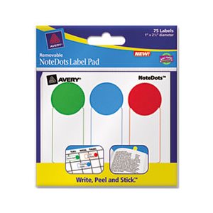 PAD, NOTEDOTS LABEL 1 X 2-1 / 2 ASSORTED