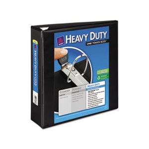 Heavy-Duty View Binder w / Locking 1-Touch EZD Rings, 3" Cap, Black