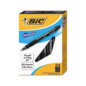 PEN, RETRACTABLE, GEL, Gel-ocity, Black Ink, Medium, .7mm, 24 / Pack