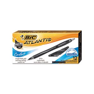 PEN, RETRACTABLE, BALLPOINT, Atlantis Comfort, Black Ink, 1.2mm, Medium, Dozen