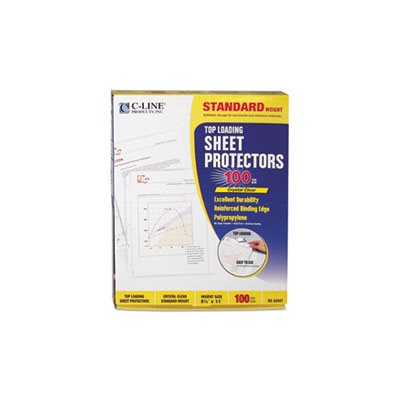 SHEET PROTECTORS, Standard Weight, Polypropylene, Clear, 2", 11" x 8.5", 100 / BOX