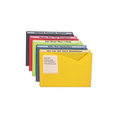 FILE FOLDERS, Write-On, Poly, 1" EXPANDABLE, Letter, Assorted Colors, 25 / BOX