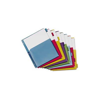 DIVIDERS, INDEX, Poly, Expanding, Pocket, 8-Tab, Letter, Multicolor