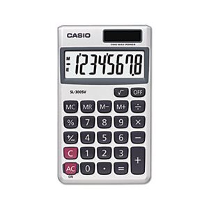 CALCULATOR, CASIO, SL-300SV, Handheld, 8-Digit, LCD