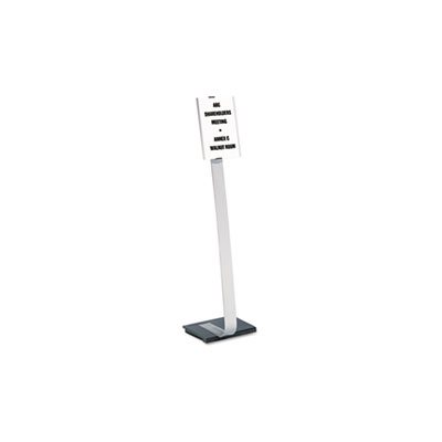 STAND, FLOOR, Info / SIGN, Duo, Letter-Size Inserts, 15" x 44.5", Clear