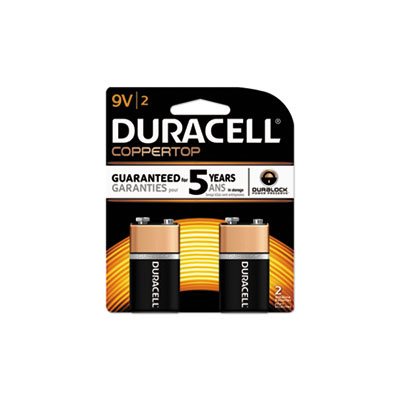 BATTERIES, 9V, DURACELL CopperTop, Alkaline, w / Duralock Power ...