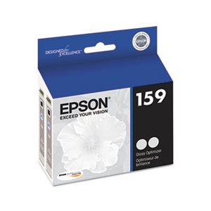 CARTRIDGE, EPSON, T159020 (159) UltraChrome Hi-Gloss 2 Gloss Optimizer Ink, Clear, 2 / PACK