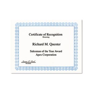 Parchment Paper Certificates, 8.5 X 11, Optima Gold With White