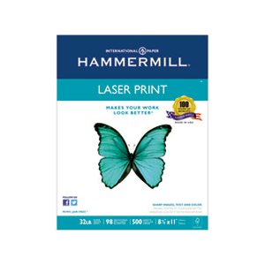 PAPER, Laser Print, Office, 98 Brightness, 32lb, 8.5" x 11", White, 500 Sheets / REAM