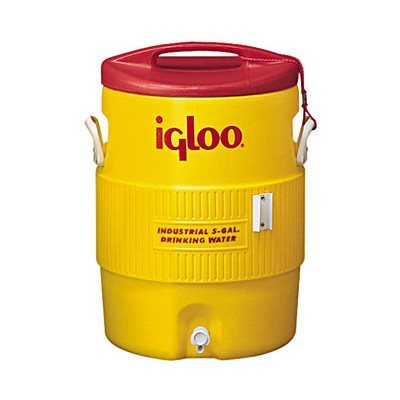 COOLER, WATER, IGLOO, INDUSTRIAL, YELLOW / RED, 5 GALLON