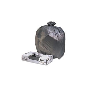 CAN LINERS, Low-Density, Commercial, 56gal, 1.7mil, 43" X 47", Black, 100 / Carton