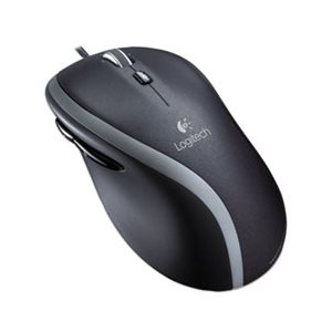 MOUSE, CORDED, LOGITECH M500, Three-Button / Scroll, Black / Silver