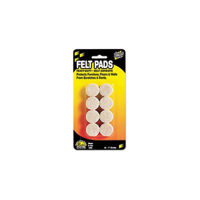 FELT PADS, Scratch Guard, 1" dia, Circular, Beige, 16 / Pack