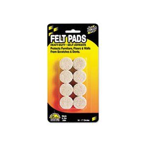 FELT PADS, Scratch Guard, 1" dia, Circular, Beige, 16 / Pack