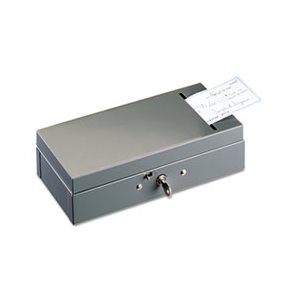 Steel Bond Box with Check Slot, Disc Lock, Gray