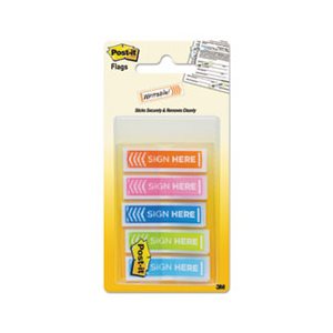 POST-IT NOTES, PAGE FLAG MARKERS, Arrow Message, .5", Five Assorted Bright Colors, 20 / COLOR, 100 / Pack