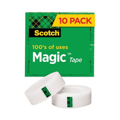 TAPE, INVISIBLE, Magic Tape, Value Pack, .75" x 1000", 1" Core, Clear, 10 / Pack