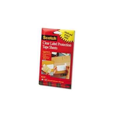 TAPE SHEETS, ScotchPad, Label Protection, 4" x 6", Clear, 25 / Pad, 2 Pads / Pack