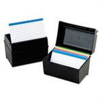 Index Card File, Plastic, 400 Capacity, 6.5" 1 / 2w x 4.875"d, Black