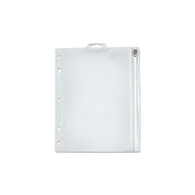 BINDER POCKET, Zippered, Ring, 10.5" X 8", Clear