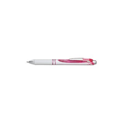 PEN, RETRACTABLE, LIQUID GEL, EnerGel RTX, .7mm, White / Pink Barrel, Pink Ink