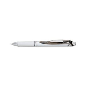 PEN, RETRACTABLE, LIQUID GEL, EnerGel RTX, .5mm, White / Black Barrel, Black Ink