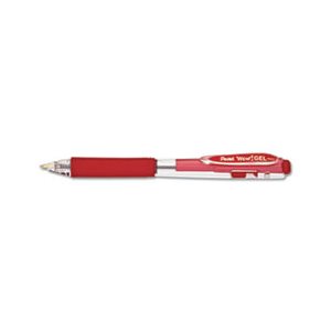 PEN, RETRACTABLE, GEL, WOW! .7mm, Translucent Barrel, Red Ink, Dozen