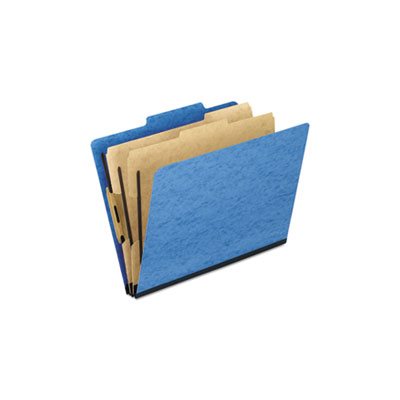 CLASSIFICATION FOLDERS, Six-Section, Colored, Letter, 2 / 5 Tab, Light Blue, 10 / Box