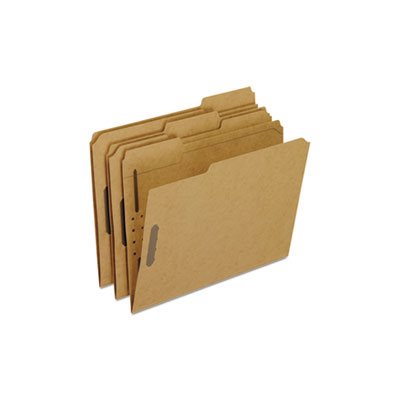 Fastener Folders, TWO Fasteners, 1 / 3 Cut Tabs, Letter, KRAFT, 50 / Box