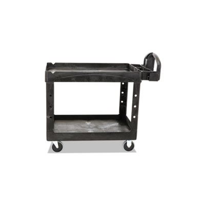 Heavy-Duty Utility Cart, Two-Shelf, 25-1 / 4w x 44d x 39h, Black