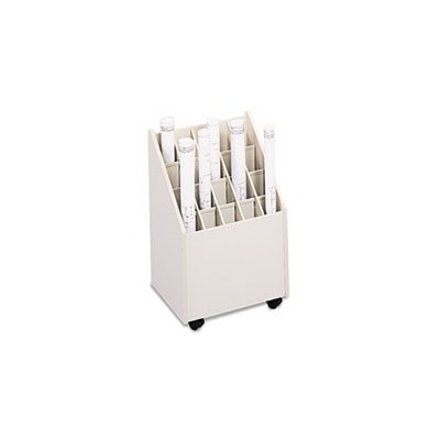 Laminate Mobile Roll Files, 20 Compartments, 15-1 / 4w x 13-1 / 4d x 23-1 / 4h, Putty