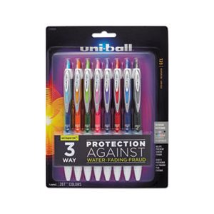 Signo 207 Retractable Gel Pen, Assorted Ink, 0.7mm, 8 / Set