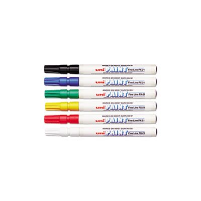 uni-Paint Markers, Fine Point, Assorted, 6 / Set