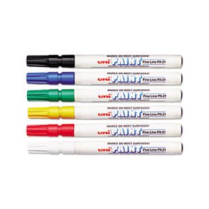 uni-Paint Markers, Fine Point, Assorted, 6 / Set