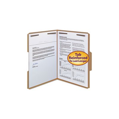 11 Point Kraft Folders, Two Fasteners, 1 / 3 Cut Top Tab, Letter, Brown, 50 / Box