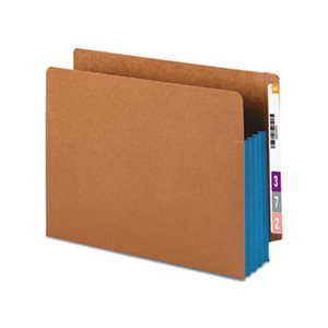 3 1 / 2" Exp File Pockets, Straight Tab, Letter, Blue, 10 / Box