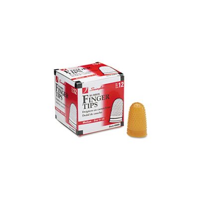 Rubber Finger Tips, 11 1 / 2 (Medium), Amber, Dozen