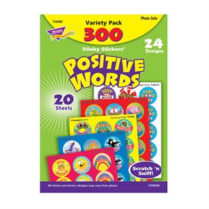 STINKY STICKERS VARIETY PK, POSITIVE WORDS